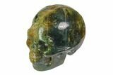 Realistic, Polished Moss Agate Skull #116550-1